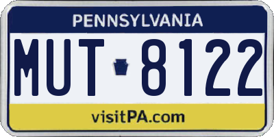 PA license plate MUT8122