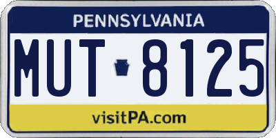 PA license plate MUT8125