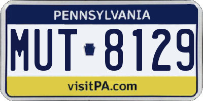 PA license plate MUT8129