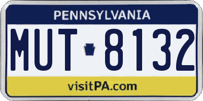 PA license plate MUT8132
