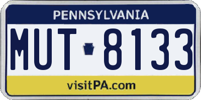 PA license plate MUT8133