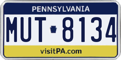 PA license plate MUT8134