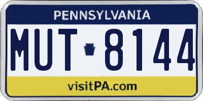 PA license plate MUT8144