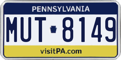 PA license plate MUT8149