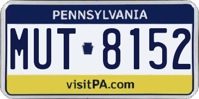 PA license plate MUT8152
