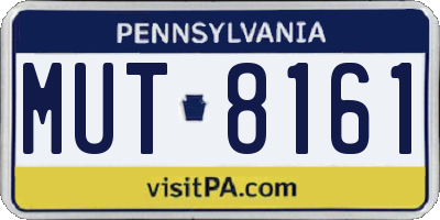 PA license plate MUT8161