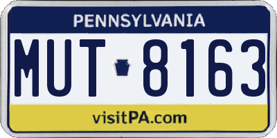 PA license plate MUT8163