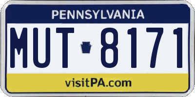 PA license plate MUT8171
