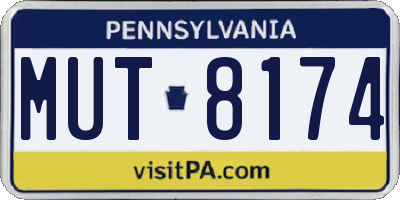 PA license plate MUT8174