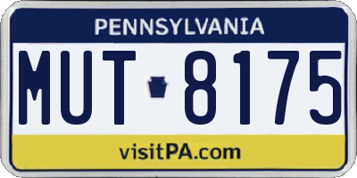PA license plate MUT8175