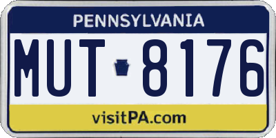 PA license plate MUT8176