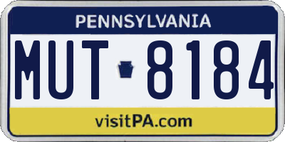 PA license plate MUT8184