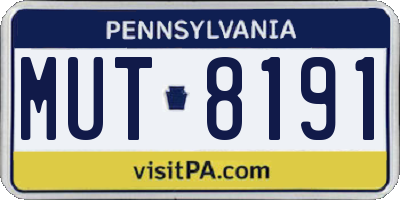 PA license plate MUT8191