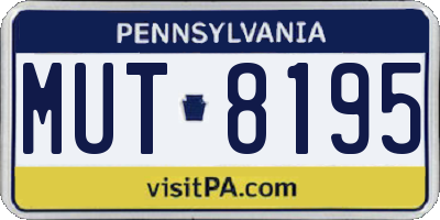 PA license plate MUT8195