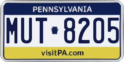 PA license plate MUT8205
