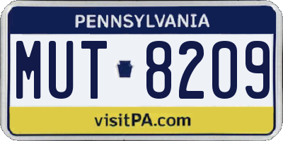 PA license plate MUT8209