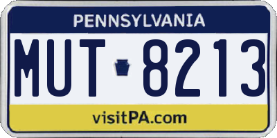 PA license plate MUT8213