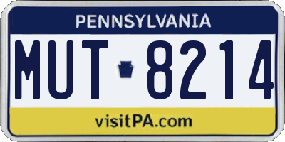 PA license plate MUT8214