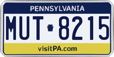 PA license plate MUT8215