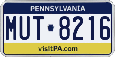 PA license plate MUT8216