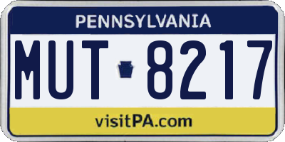 PA license plate MUT8217
