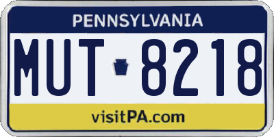 PA license plate MUT8218