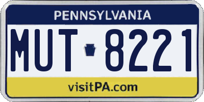 PA license plate MUT8221