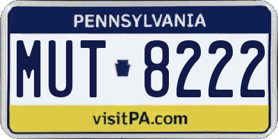 PA license plate MUT8222