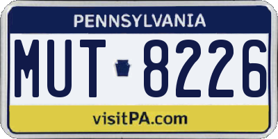 PA license plate MUT8226