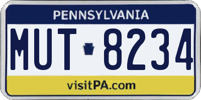 PA license plate MUT8234