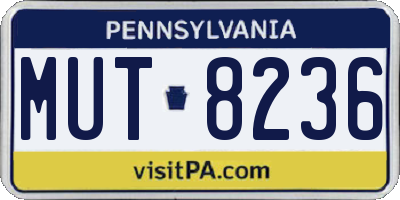 PA license plate MUT8236