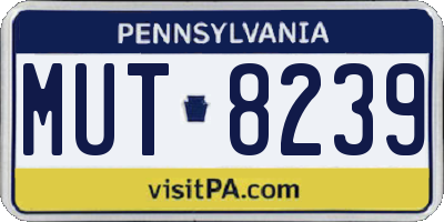 PA license plate MUT8239