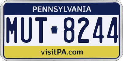 PA license plate MUT8244