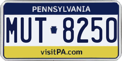 PA license plate MUT8250