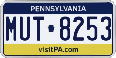 PA license plate MUT8253