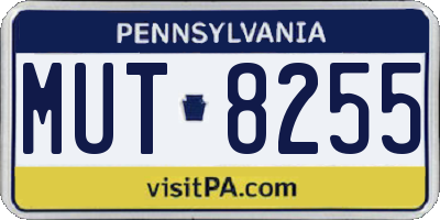 PA license plate MUT8255
