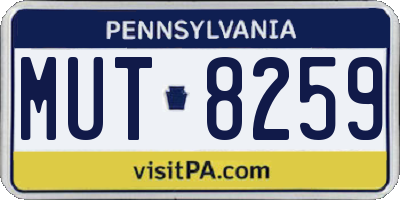 PA license plate MUT8259