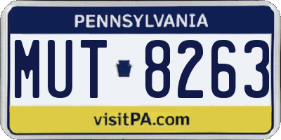 PA license plate MUT8263