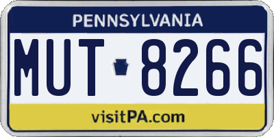 PA license plate MUT8266