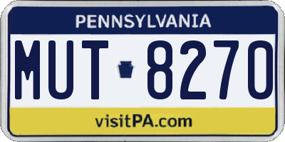 PA license plate MUT8270