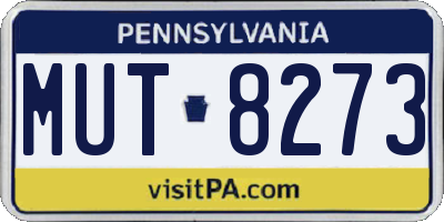 PA license plate MUT8273