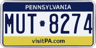 PA license plate MUT8274
