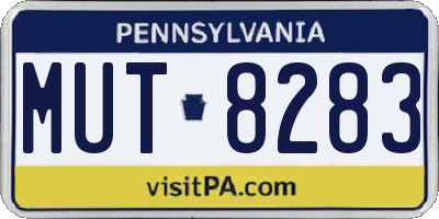 PA license plate MUT8283