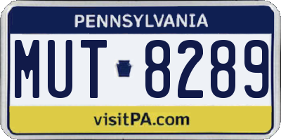 PA license plate MUT8289