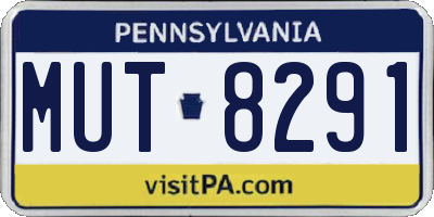 PA license plate MUT8291
