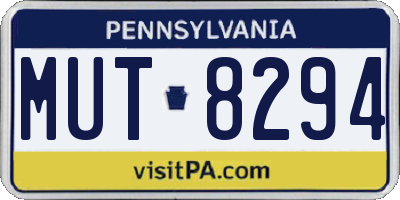 PA license plate MUT8294