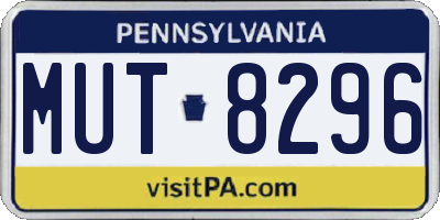 PA license plate MUT8296