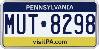 PA license plate MUT8298