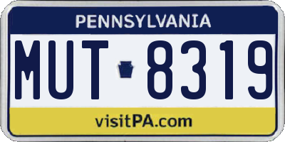 PA license plate MUT8319