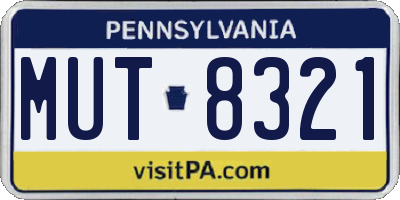 PA license plate MUT8321